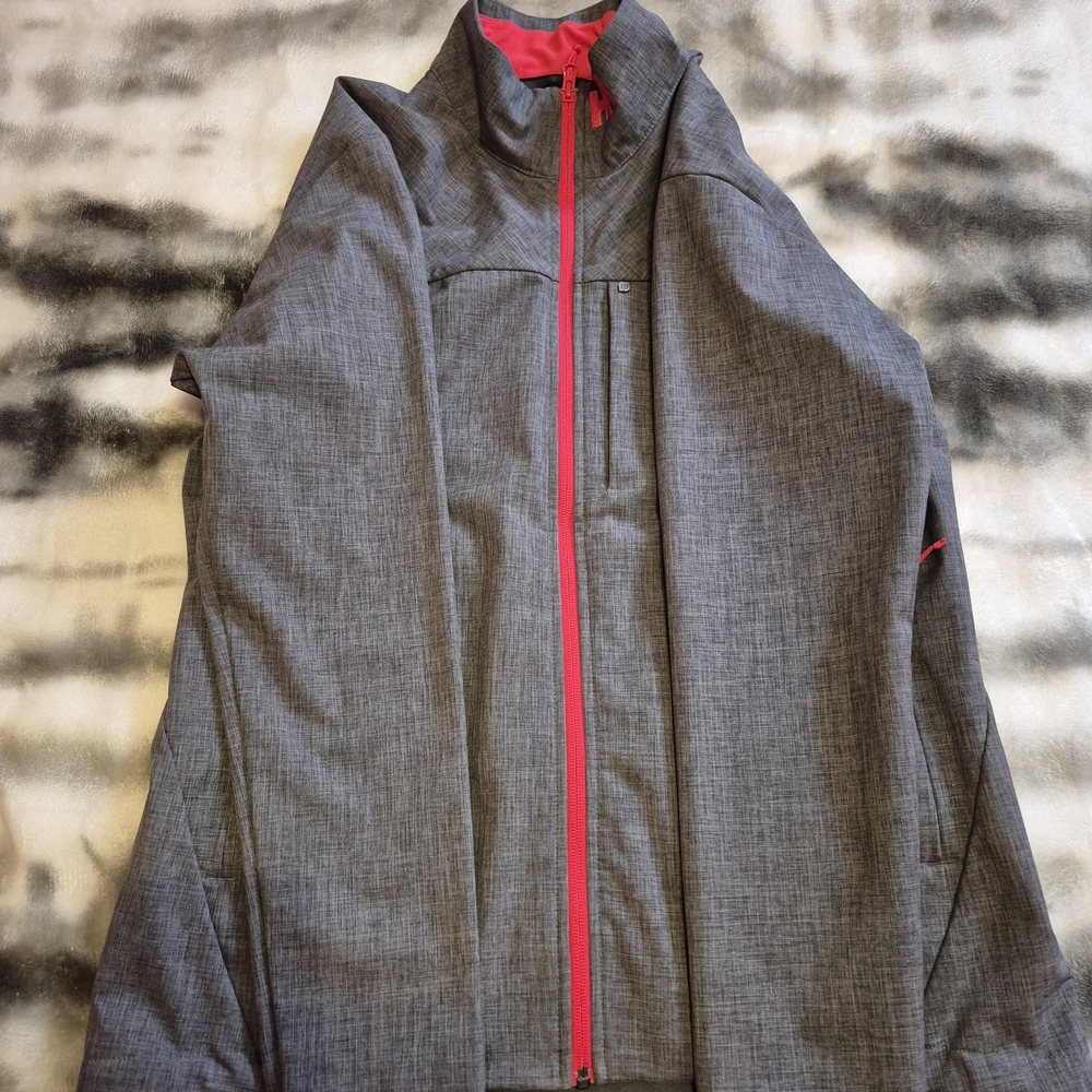 Helly Hansen Charcoal Jacket with Bright Pink Zipper